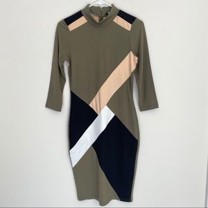 Venus color block midi dress size 2